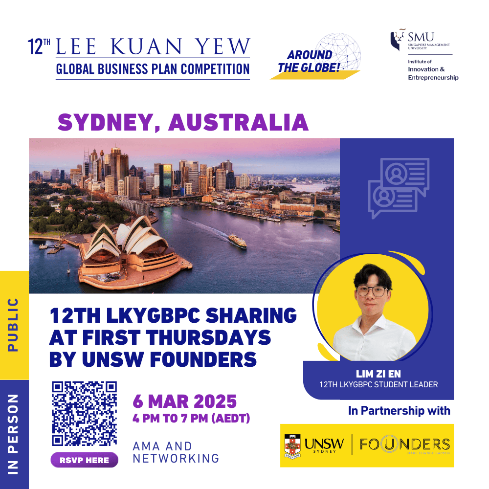 12th LKYGBPC Sharing at First Thursdays by UNSW Founders