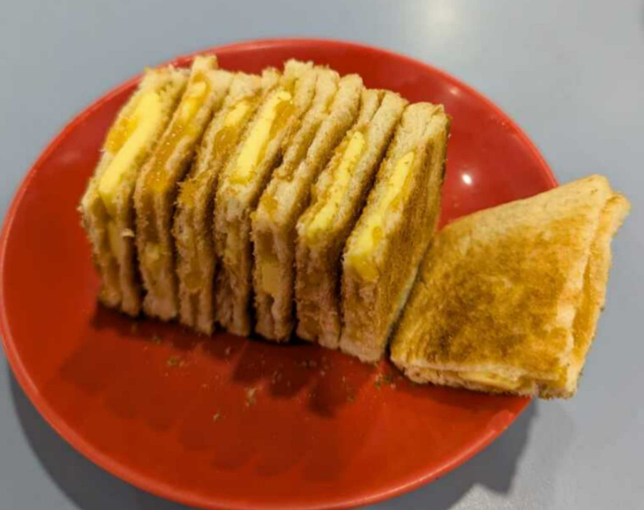 Photo from Ricardo’s phone gallery of the kaya toast from XX coffee